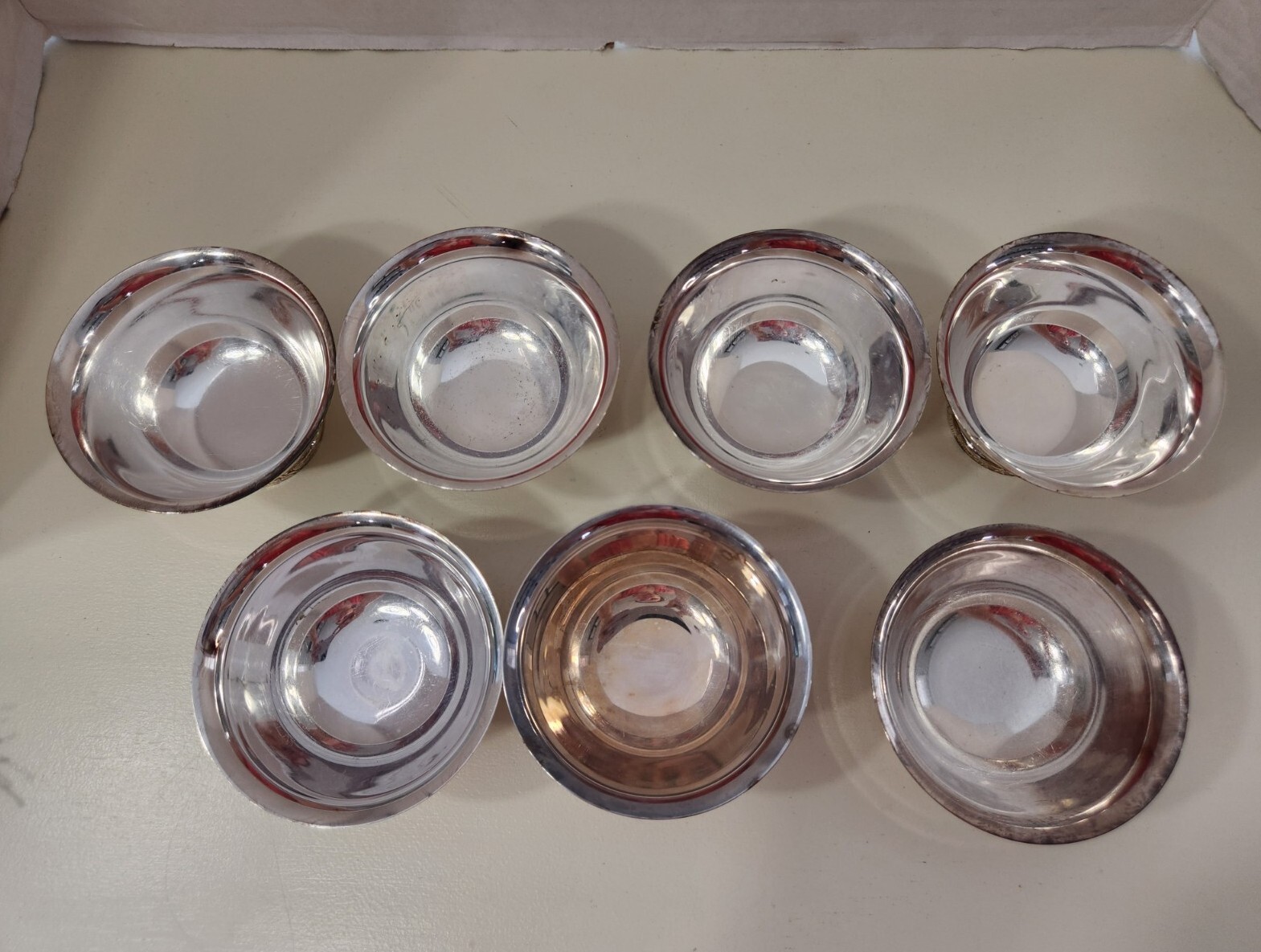 Lot Of 7 Vintage Reed & Barton Paul Revere Design Silver Plated Dessert