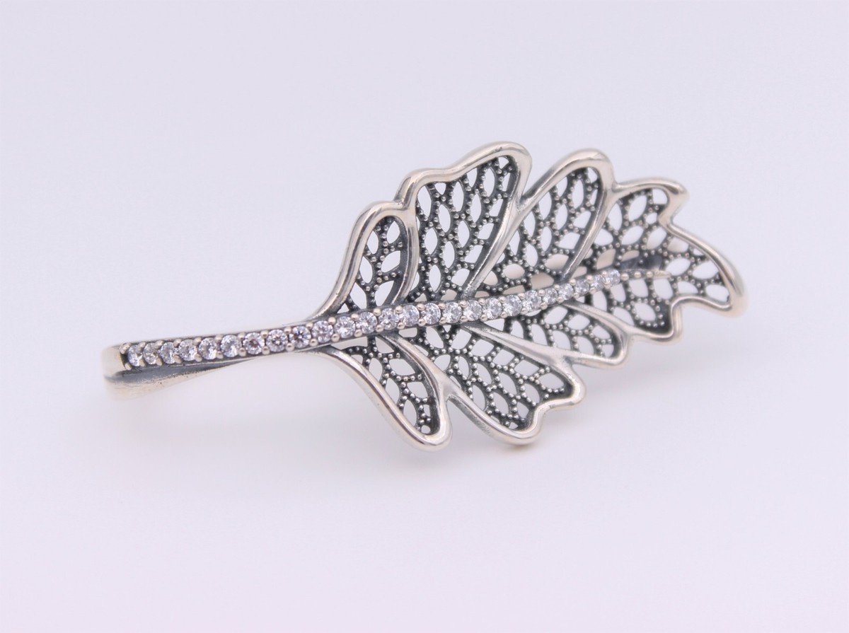 Size 6/52 NEW Authentic PANDORA Oak Leaf Double Silver Ring Size 6/52 NEW Authentic PANDORA Oak Leaf Double Silver Ring