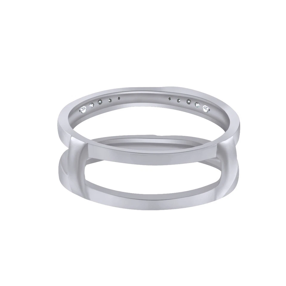 1/10ct Natural Diamond Solitaire Enhancer Ring Guard Wrap in Solid 10K Gold - Image 3 of 4