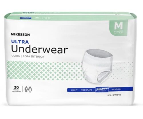 McKesson Adult Disposable Pull On Up Underwear Diapers M Heavy Absorbency 20ct - Afbeelding 1 van 8