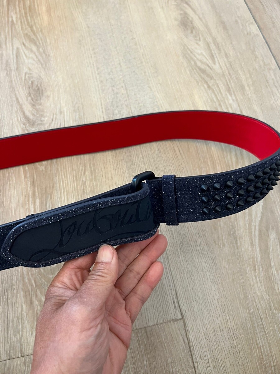 Christian Louboutin New Men's Loubi Spike Leather Belt 95 - 38 | eBay