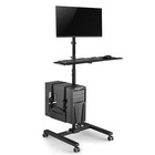 CPU Trolley Monitor Keyboard Holder Mobile Workstation VESA Computer Portable HQ