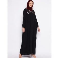 Embroidery Dubai Abaya Kaftan Women Muslim Long Maxi Dress Islamic Casual Robe