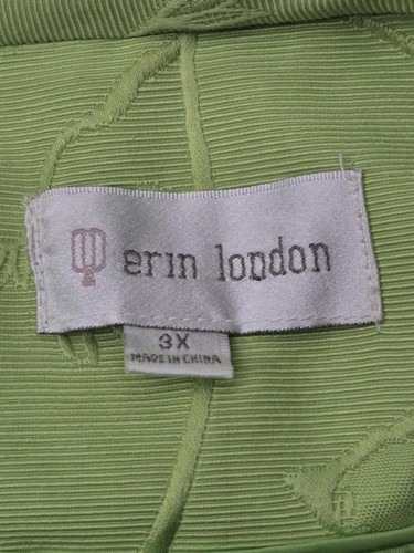 Erin London Ladies Plus Size Lime Green Textured Jacquard Print Blazer - Picture 6 of 6