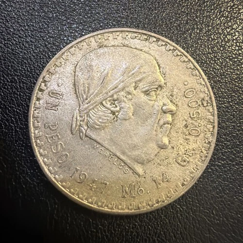 1947 Mexico Un Peso Silver — photo from the most recent tracked eBay sale