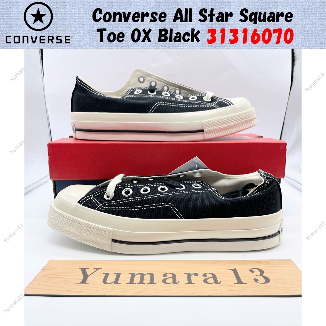 Converse All Star Square Toe OX Black 31316070 Men's Size | eBay