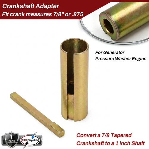 Crankshaft Adapter Taper to 1" Straight-Fits Generator,Pressure Washer,Engine
