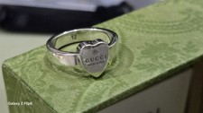 Gucci Love Heart Ring, Sterling Silver 925,  Size 12