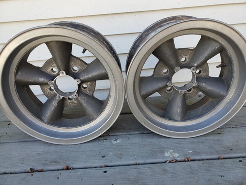 Matching Pair Vintage 14X6 Torq Thrust Style Wheels Rims GM 4.75 Bolt