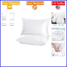 Hotel Collection Queen Size 2-Pack Microfiber Bed Pillows, Soft, Supportive
