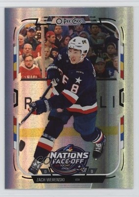 2025 O-Pee-Chee 4 Nations Face-Off Rainbow Foil 77/350 Zach Werenski #506 0g2a