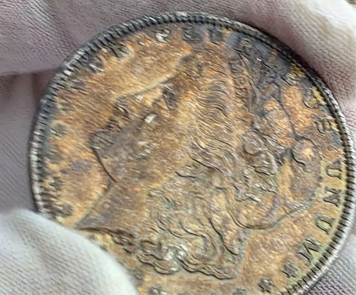 1886 Morgan Silver Dollar 90% Silver Monster Rainbow Toning Fine condition