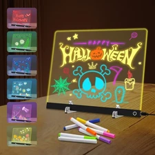 LED Note Board with 6 Colors 11.8 X 7.9 4 Light Modes & Touch Control Light U...