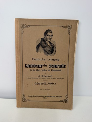 Gabelsberger shorthand For School, Club & Self Study 1914 WW1 German Book 