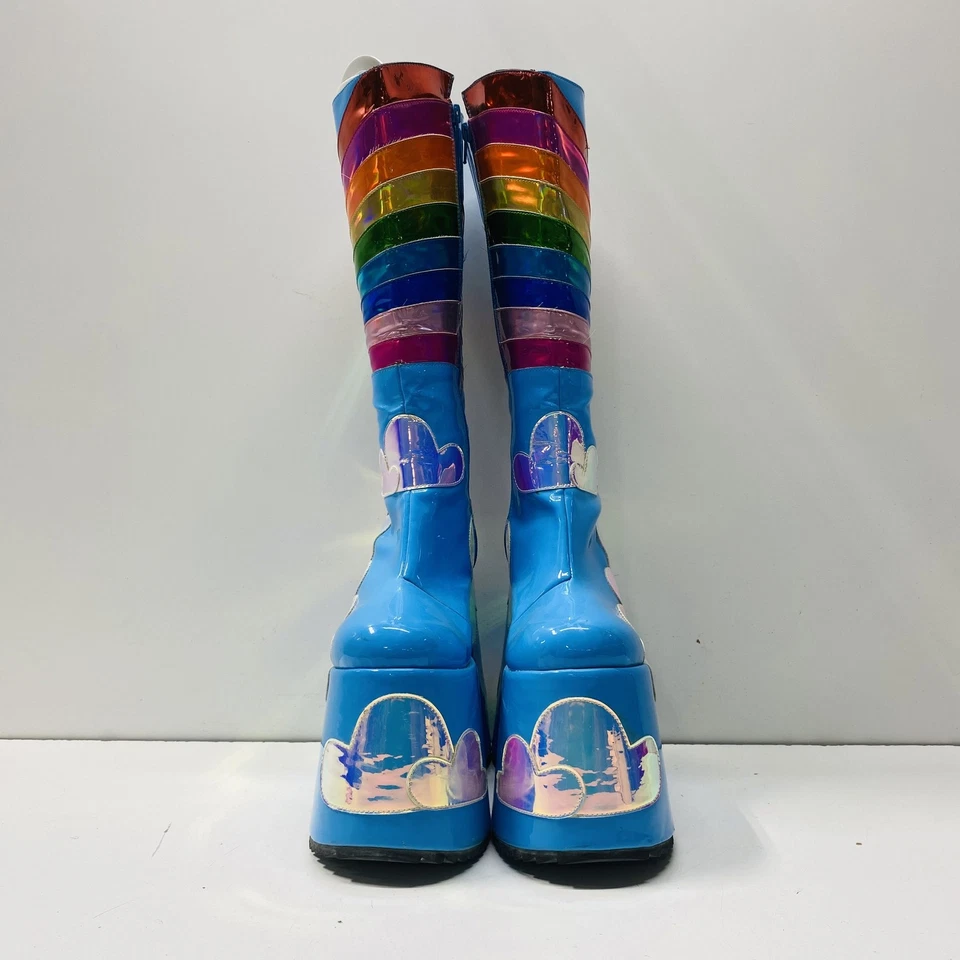 Bota Plataforma Arco Iris Just About Mujer Azul Sintético Cremallera Talla 8M Foto 2 de 4