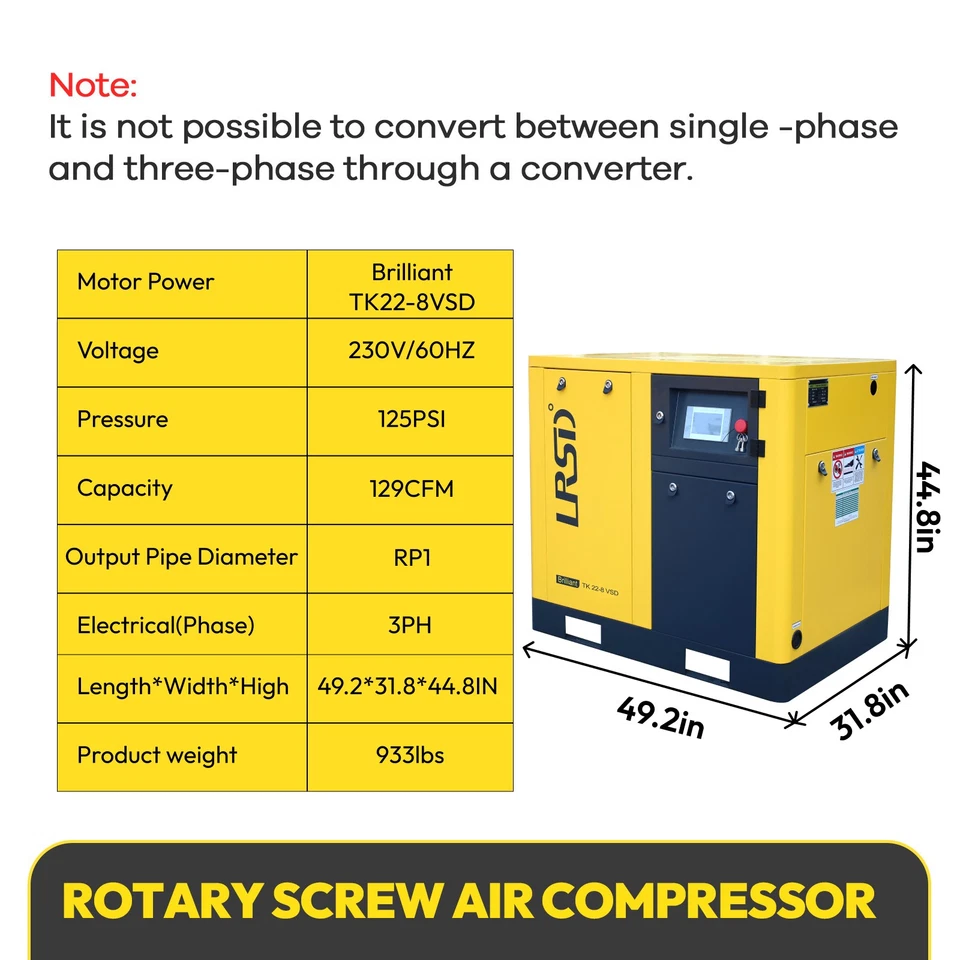 30 HP LRSD ROTARY SCREW AIR COMPRESSOR-SYSTEM VSD 129CFM 208V 220V 230V 240V - Image 2 of 4