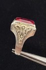 Fun Vintage Art Deco Solid 10k White Yellow Gold Red Stone Ring Size 8.5 7.2g — photo 8