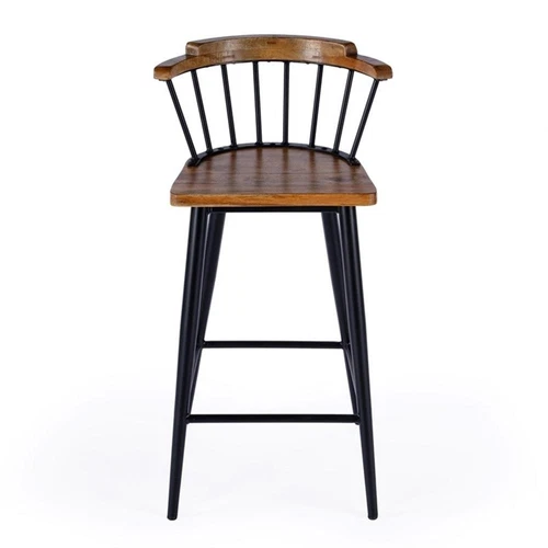 Butler Specialty Company Merrick Wood And Iron  Spindle Bar Stool - Natural - Picture 3 of 8
