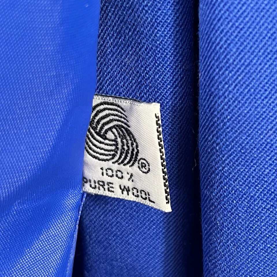 NWT Vintage Saville Suit Womens Skirt Set Blue Wool Blend 12 Double Breasted - Image 4 of 4