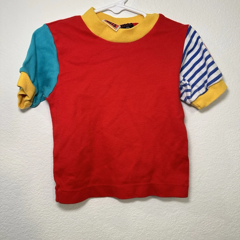Vintage Baby Outfit 90s 12M Buddy Boys Matching Set Overalls Nautical ColorBlock - Image 4 of 4