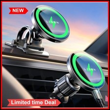 Magnetic Wireless Car Charger Mount 15W MagSafe Dashboard Vent USB C Phone