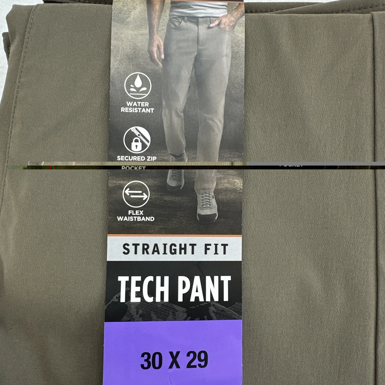 Weatherproof Mens Tech Pants Tan Water Resistant Stretch Performance 30x29 NWT