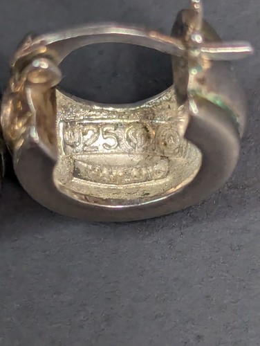 Sterling Silver Huggie Earrings Hoop Pierced 925 Thailand - Picture 18 of 24