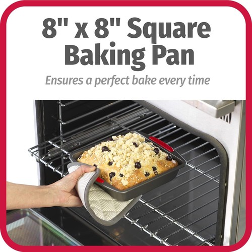 GoodCook MegaGrip 8” x bandeja para hornear cuadrada antiadherente con 8 x 8", gris - Imagen 2 de 6