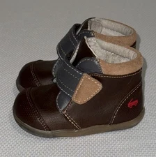 See Kai Run Sawyer III Chukka Boots Shoes Baby Toddler Boys 4 Brown Leather