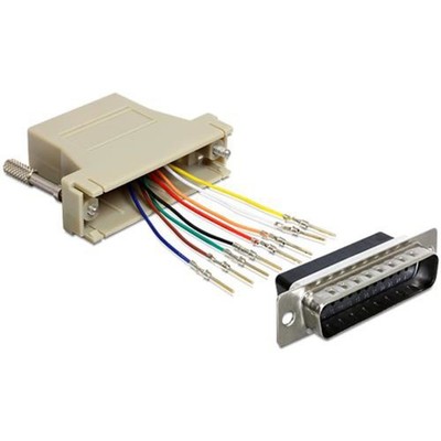 Delock Adapter, Sub-D 25 Pin Stecker zu RJ45 Buchse, Mo # 65433