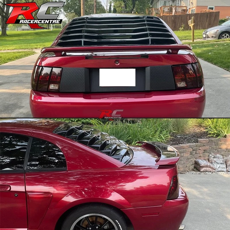 Fits 99-04 Ford Mustang IKON Style Rear Window Louver Shade Cover Gloss Black Foto 2 de 4