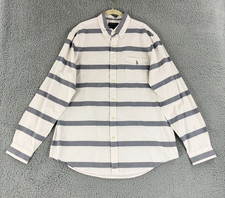 Polo Ralph Lauren Button-Down Shirt Mens Size XL White Stripe Classic Fit LS