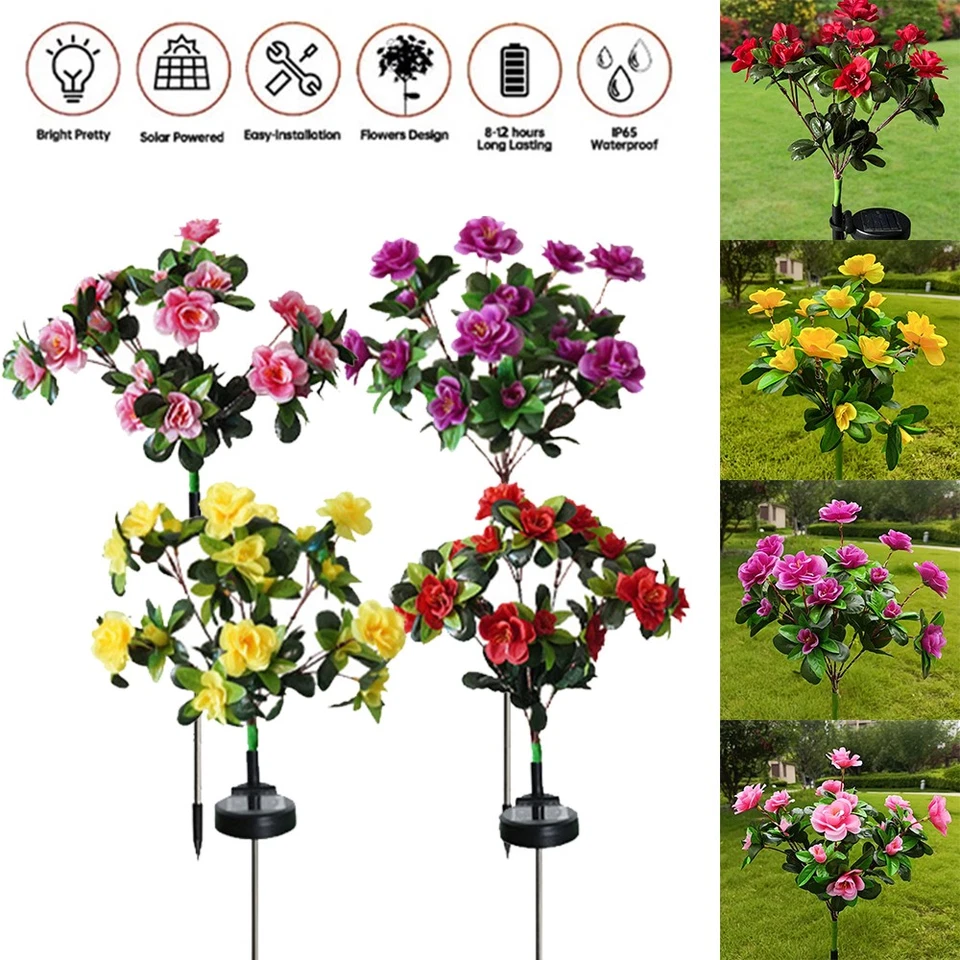 4er/Set Solarlampen LED Solarleuchten Garten Deko Solar Rose Blumen Lampe - Bild 2 von 4