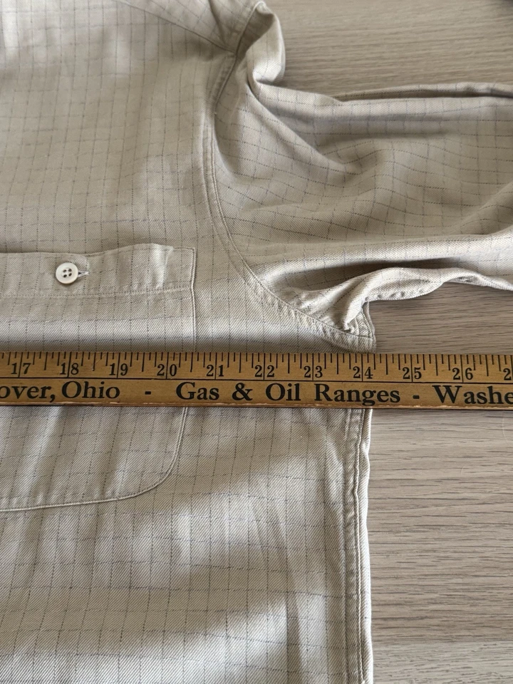 Camisa Ermenegildo Zegna Para Hombre Tostada Cuadros Manga Larga Algodón Grande Foto 4 de 4