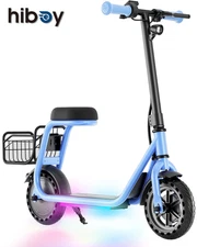 Hiboy Kids Electric Scooter Ages 4-10 Neon Lights 3-Speed 9.3mph 5-Mile Safe Fun