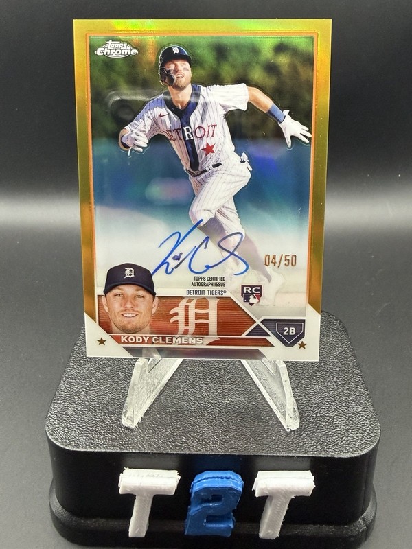 Topps 2023 Chrome Rookie Autographs Kody Clemens Tigers RA-KC Gold /50 Auto RC