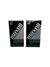 Sealed Lot of 2 Blank Maxell T-120 GX-Silver High Quality 6 hr VHS Tapes VCR 246