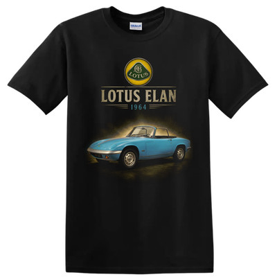 Lotus Elan 1964 Classic Car T Shirt Vintage Roadster Collector Graphic Art Tee