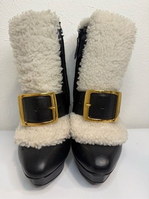Alexander McQueen FW12 Archive Shearling Platform Boots 38.5