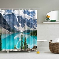 Waterproof Polyester Bathroom Shower Curtain Print Fabric 180 x 180 With 12 Hook