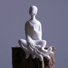 Porcelain Zen Buddha Statues Creative Monk Figurine Ceramics Crafts Home