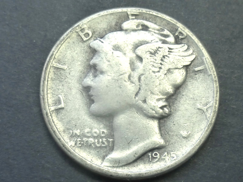1945  MERCURY DIME VG