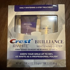 NEW Crest 3D White Brilliance Whitening 2-Step Daily Treatment Free Ship