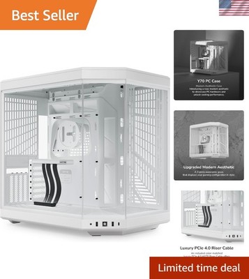 Y70 Modern Aesthetic Gaming PC Case - Panoramic Glass | High-Airflow Design |...