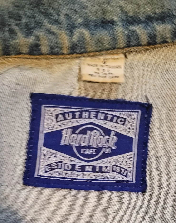 Vintage Hard Rock Cafe Orlando Denim Trucker Jacket Size Large Blue Medium Wash image 4