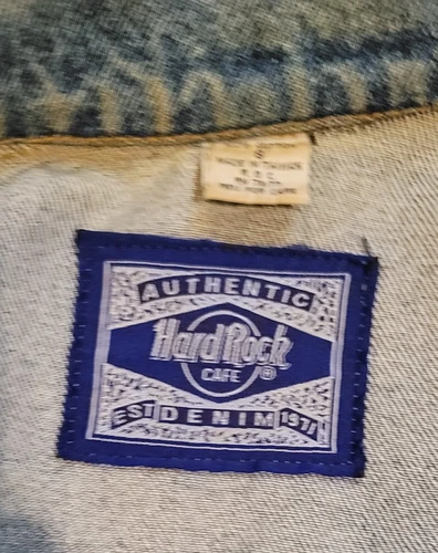 Vintage Hard Rock Cafe Orlando Denim Trucker Jacket Size Large Blue Medium Wash image 4