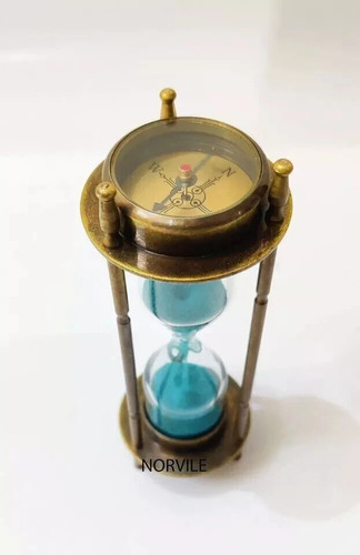 Sand Timer Hourglass Brass Nautical Maritime Hour Glass Vintage Sand Clock Gift - Picture 3 of 3
