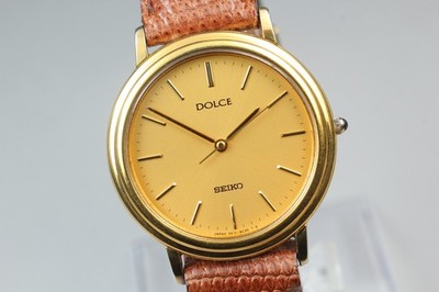 [Fast neuwertig] Vintage SEIKO Dolce 5E31-6C20 Gold Herren Quarzuhr aus JAPAN