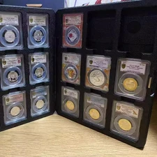18CT Display Tray Storage Case Box Album for PCGS Graded Coin Slab Holder