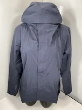 Arc'teryx Women Jacket Navy Blue Size S Solano Hoody Hiking Shell Weather Resist